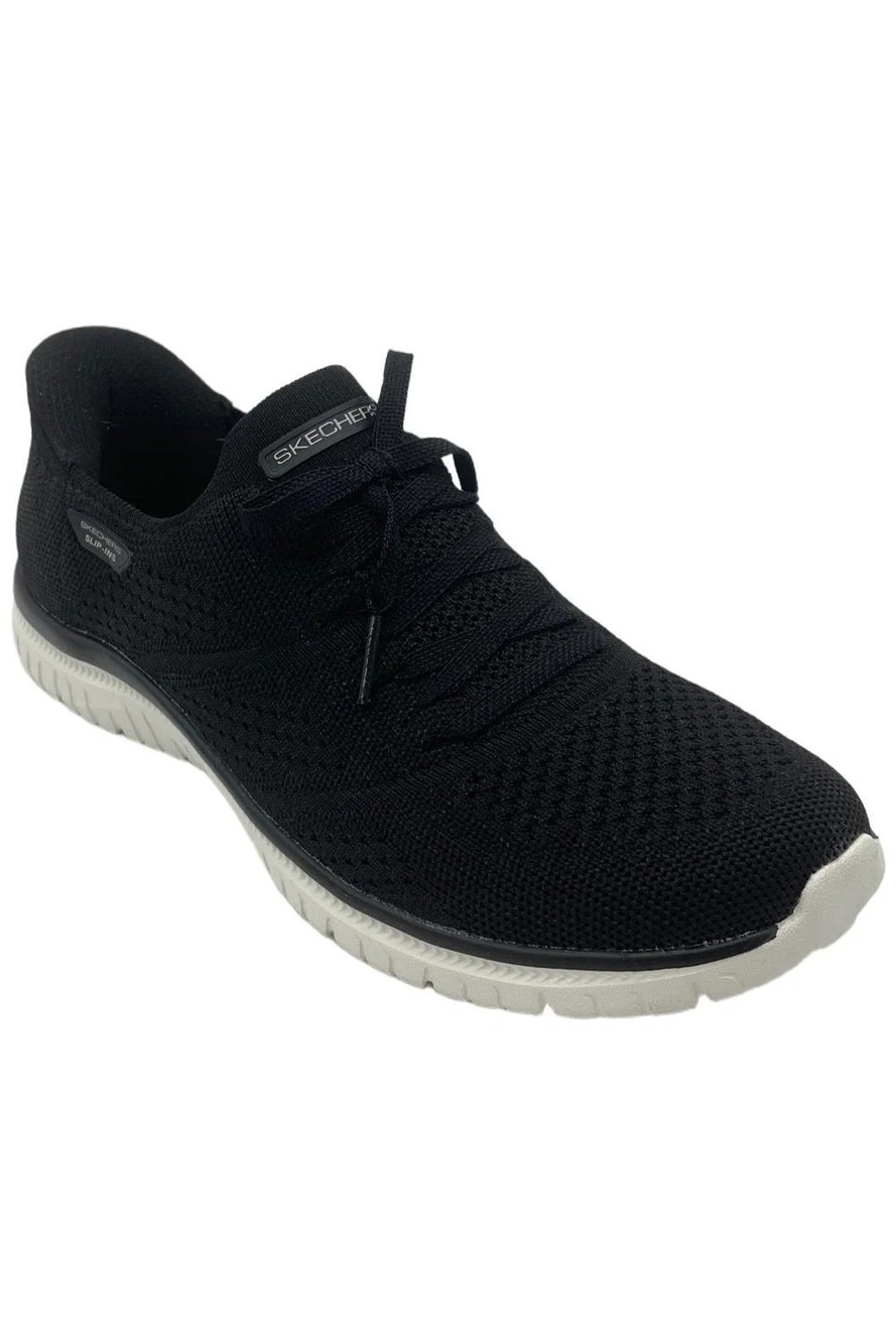 Skechers Women's Slip-ins Virtue Knit Fixed Lace Shoes Flawless Black - Medium